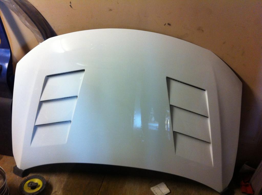 tC2 carbon fiber hood TS style painted 040 super white OR plain